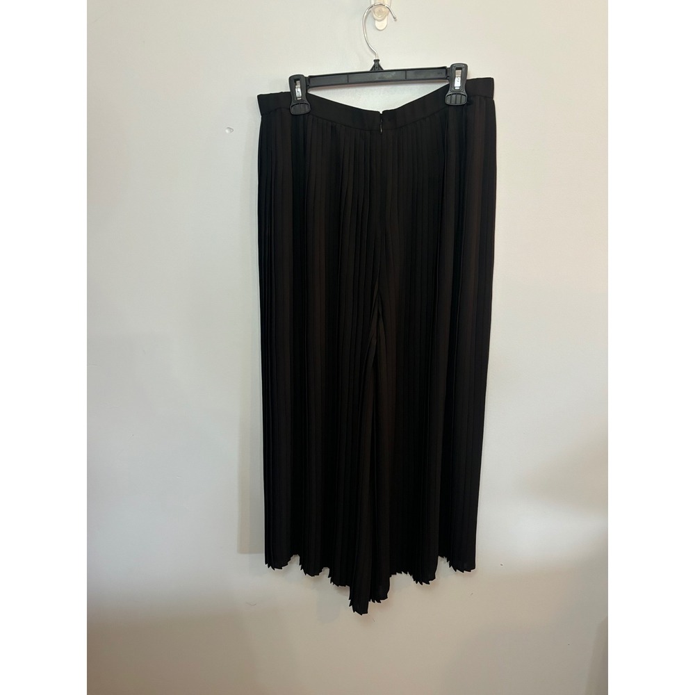 Eileen Fisher Pleated Cropped Wide Leg Culottes Career‎ Casual Black M